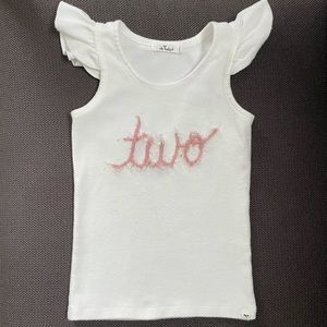 Oh Baby! Rib Flutter Sleeve Second Birthday Tank